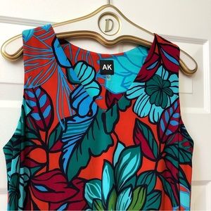 AK V-Neck Sheath Silhouette Print Dress